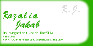 rozalia jakab business card